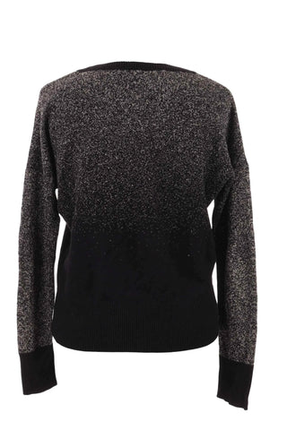 Sweter z metaliczną nitką i połyskiem - Czarno-srebrny