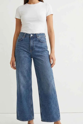 Damskie Jeansy Wide Leg z Wysokim Stanem H&M