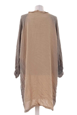 Sukienka midi oversize - Beżowo-szara
