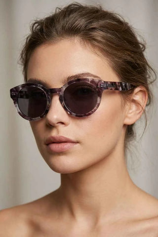 Stylowe Okragle Okulary Przeciwsloneczne - Wzorek