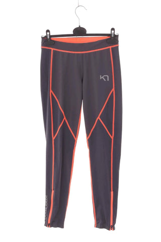 Legginsy Sportowe Kari Traa Szare z Pomarańczowym
