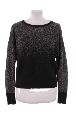 Sweter z metaliczną nitką i połyskiem - Czarno-srebrny