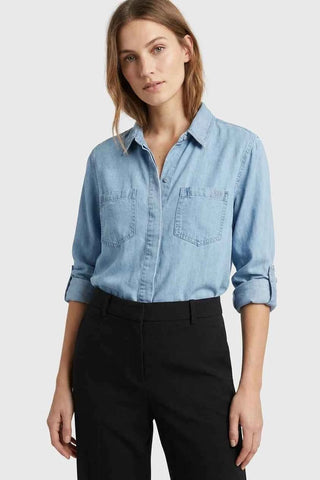 Damska Koszula Jeansowa DKNY Jeans Błękitna