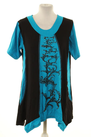 Schwarz-blaues Shirt