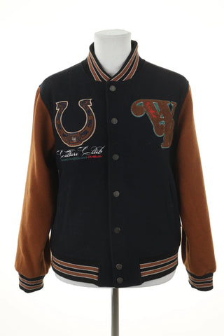 Schwarz-braune Jacke 50% Wolle