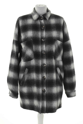 Jacke mit Karomuster 30% Wolle
