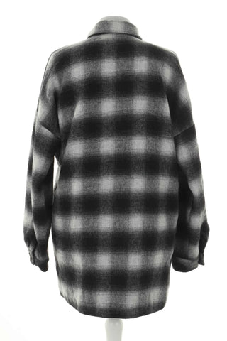 Jacke mit Karomuster 30% Wolle