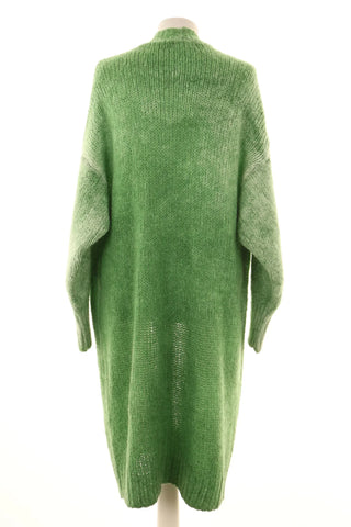 Grüner Cardigan 37% Mohair, 16% Wolle