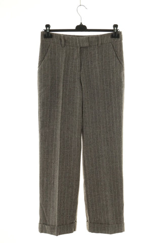 Beige Hose mit Streifen 15% Wolle
