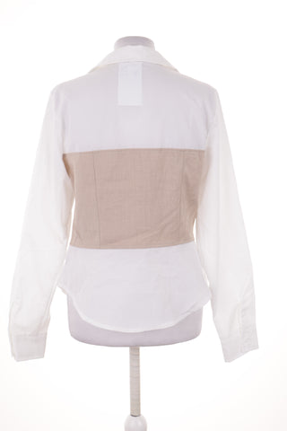 Weiß-beige Bluse
