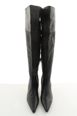 Schwarze Lederstiefel