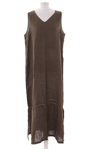 Grünes Kleid aus 100 % Leinen