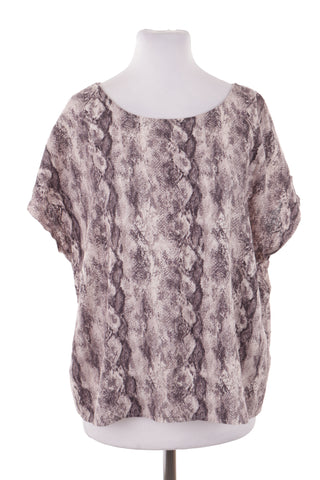 Bluse mit Muster, 20 % Leinen