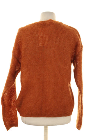 Ziegelroter Pullover 70% Mohair