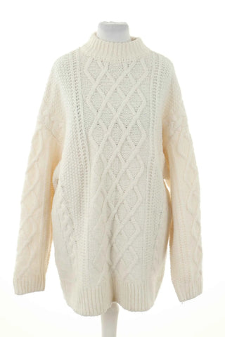 Cremefarbener Pullover 21% Wolle