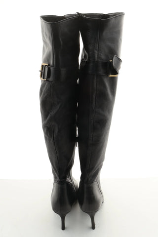 Schwarze Lederstiefel