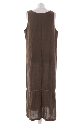 Grünes Kleid aus 100 % Leinen