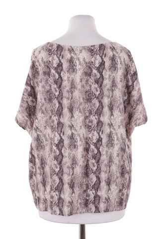 Bluse mit Muster, 20 % Leinen