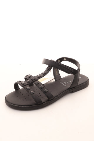 Schwarze Ledersandalen