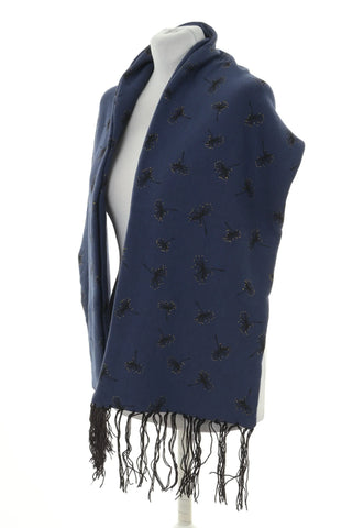 Marineblauer gemusterter Schal