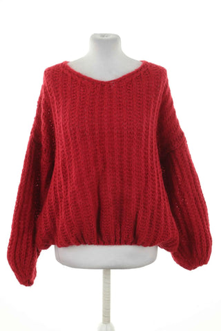 Roter Pullover 30% Mohair
