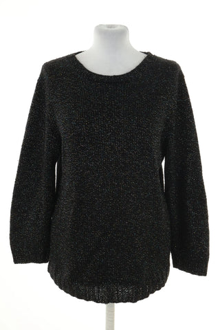 Schwarzer glänzender Pullover