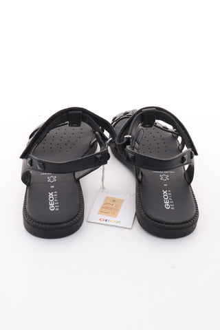 Schwarze Ledersandalen