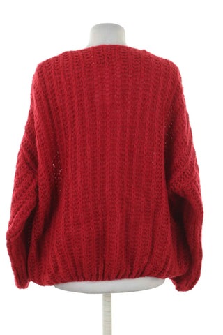Roter Pullover 30% Mohair