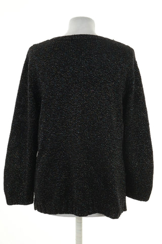 Schwarzer glänzender Pullover