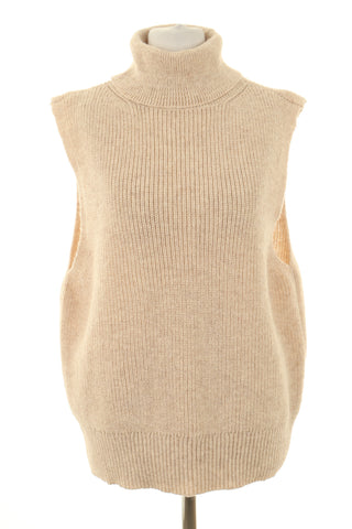 Beige Weste 28% Wolle