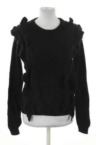 Schwarzer Pullover 35% Mohair, 35% Wolle