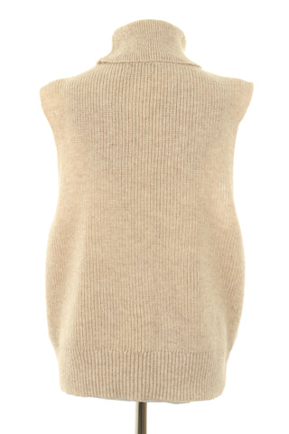 Beige Weste 28% Wolle