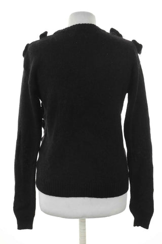 Schwarzer Pullover 35% Mohair, 35% Wolle