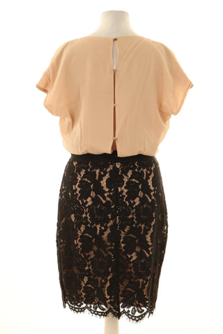 Kleid beige-schwarz