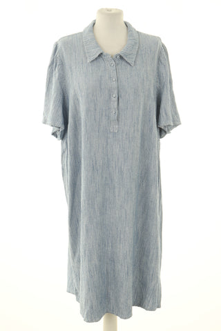 Blaues Kleid 20% Leinen