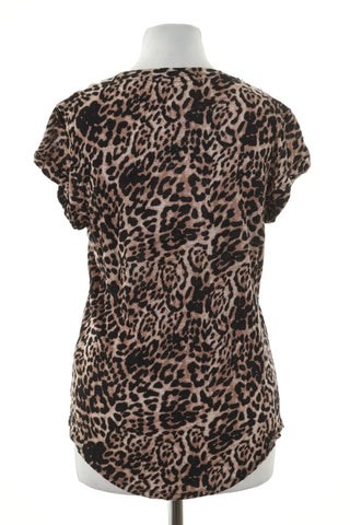 Bluse mit Leopardenmuster 100% Leinen