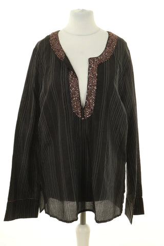 Bluse Streifen 100% Seide