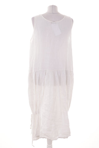 Weißes Kleid aus 100 % Leinen
