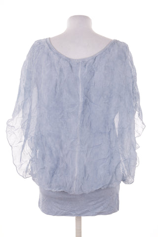 Blaue Bluse, 30 % Seide
