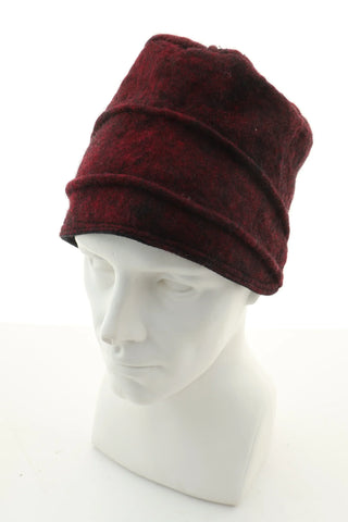Bordeauxrote Mütze 100% Wolle