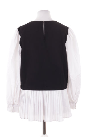 Schwarz-weiße Bluse
