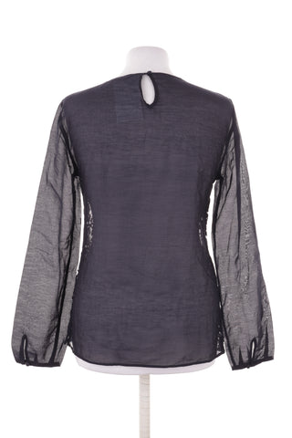 Dunkelblaue Bluse Baumwolle, Seide