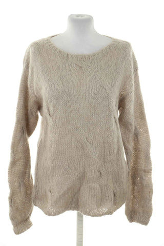 Beiger Wollpullover