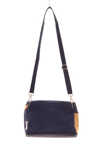 Marineblaue-beige Handtasche