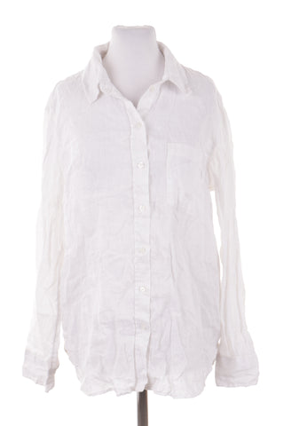 Weiße Bluse aus 100 % Leinen