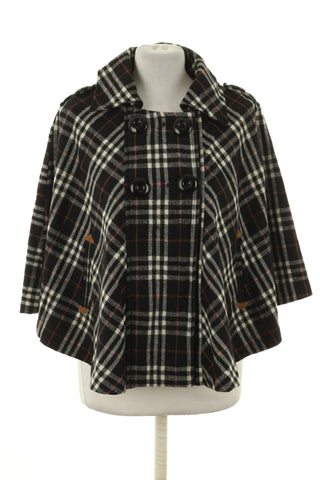 Poncho kariert 60% Wolle