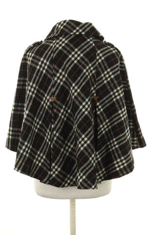 Poncho kariert 60% Wolle