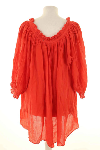 Korallenfarbene Bluse