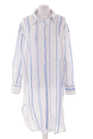 Gestreiftes Kleid aus 100 % Leinen