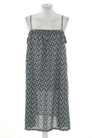 Dunkelblaues Kleid mit Muster